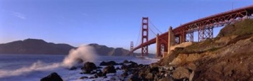 Bridge across the bay San Francisco Bay Golden Gate Bridge San Francisco Marin County California USA Poster Print (18 x 6)