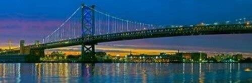 Posterazzi Suspension Across Ben Franklin Bridge River Delaware Philadelphia Pennsylvania USA Poster Print, (18 x 6), Varies