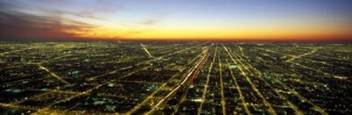 Posterazzi Evening Chicago IL Poster Print, (18 x 6) Posterazzi Evening Chicago IL Poster Print, (18 x 6)