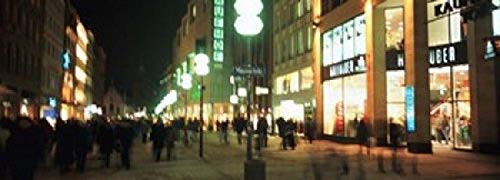 Posterazzi PPI91721S Buildings in a city lit up at night Munich Germany Poster Print, 18 x 7