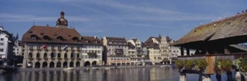 Posterazzi Buildings on the waterfront Lucerne Switzerland Poster Print, (18 x 6)