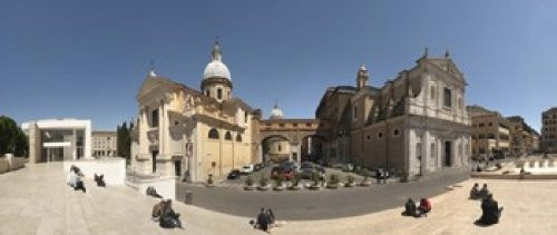 Posterazzi Tourists Sitting on Steps at Piazza Porto Ripetta Rome Lazio Italy Poster Print, (15 x 6), Varies