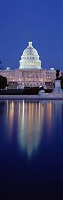Posterazzi Reflection of a government water Building Capitol Hill Washington DC USA Poster Print, (18 x 6)