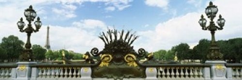 Posterazzi PPI113497S Bridge Background Pont Alexandre III Eiffel Tower Paris ILE-de France Poster Print, 18 x 6
