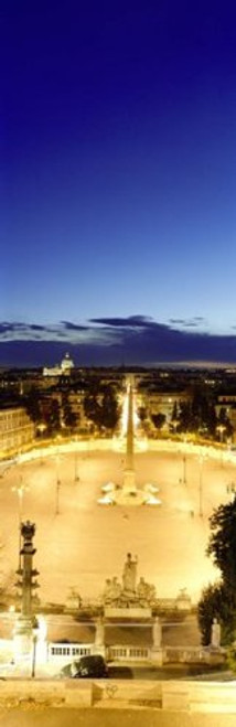 Posterazzi PPI128117S Town square with St. Peter's Basilica in the background Piazza del Popolo Rome Italy Poster Print, 18 x 6
