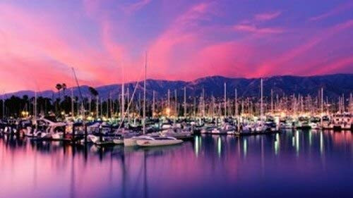 Posterazzi Boats moored sunset Harbor Santa Barbara County California USA Poster Print, (12 x 7) Posterazzi Boats moored sunset Harbor Santa Barbara County California USA Poster Print, (12 x 7)