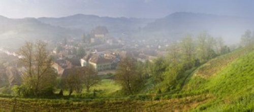 Posterazzi High angle view of houses in a village Biertan Sibiu County Transylvania Romania Poster Print, (15 x 7)