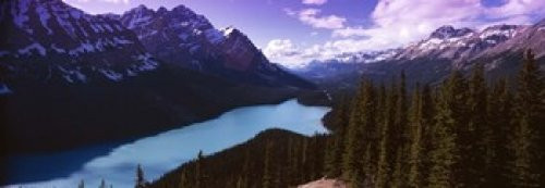 Posterazzi Mountain range at the lakeside Banff National Park Alberta Canada Poster Print, (18 x 7)