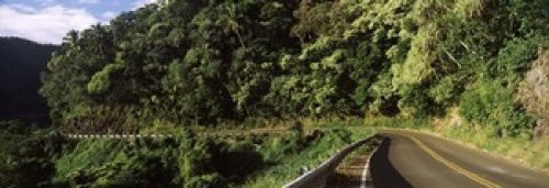 Posterazzi along the coast Hana Highway Maui Hawaii USA Poster Print, (18 x 7)
