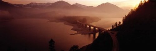 Posterazzi Sylvenstein Lake with Bridge Bavaria Germany Poster Print, (18 x 6)