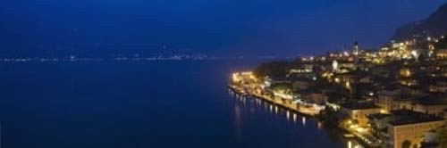 Posterazzi Town at the waterfront Limone Sul Lake Garda Lombardy Italy Poster Print, (18 x 6)