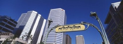 Low angle view of buildings Cite Internationale Square Montreal Quebec Canada Poster Print (18 x 7)