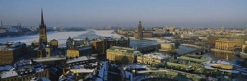 High angle view of a city Stockholm Sweden Poster Print (18 x 6)