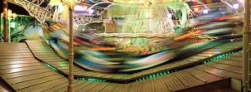 Posterazzi Carousel in motion Amusement Park Stuttgart Germany Poster Print, (18 x 7)