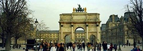 Posterazzi PPI129184S Tourists Near a Triumphal Arch Arc Triomphe Carrousel Musee Du Louvre Paris ILE-de France Poster Print, 18 x 7, Varies