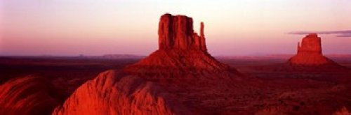 Posterazzi PPI130807S East West Mitten Buttes at Sunset Monument Valley Utah USA Poster Print, 18 x 6