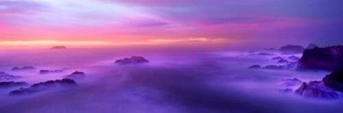 Posterazzi Fog reflected in the sea at sunset Poster Print, (18 x 6)