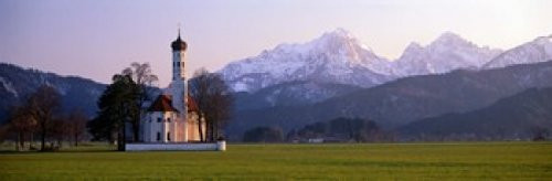 Posterazzi St Coloman Church and Alps Schwangau Bavaria Germany Poster Print, (18 x 6)