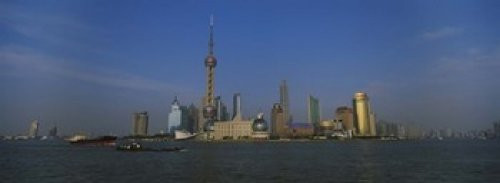 Posterazzi Buildings at The Waterfront Oriental Pearl Tower Huangpu River Pudong Shanghai China Poster Print, (18 x 7), Varies