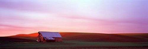 Posterazzi PPI130977S Barn in a field at sunset Palouse Whitman County Washington State USA Poster Print, 18 x 6