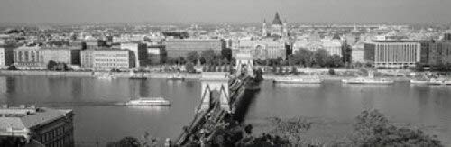 Posterazzi Chain Bridge Over The Danube River Budapest Hungary Poster Print, (18 x 6)