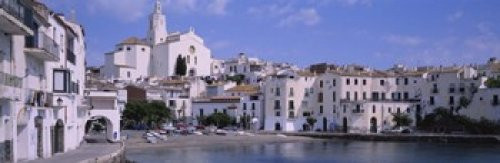 Buildings On The Waterfront Cadaques Costa Brava Spain Poster Print (18 x 6)