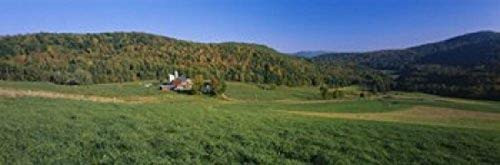 Posterazzi PPI99422S Farmhouse in a field Vermont USA Poster Print, 18 x 6
