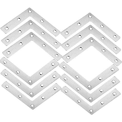 12 Pieces Metal L Shaped Flat Fixing Mending Repair Plates Corner Brace Brackets 80mmx80mmx1mm