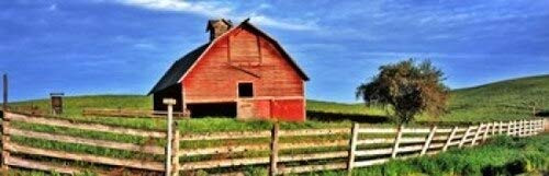 Posterazzi Old barn with fence in a field Palouse Whitman County Washington State USA Poster Print, (18 x 6)