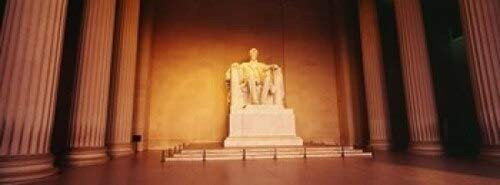 Posterazzi Low angle view of a statue of Abraham Lincoln Memorial Washington DC USA Poster Print, (18 x 7)