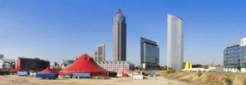 Posterazzi Hochhauser in the European quarter a circus tent Frankfurt Hesse Germany Poster Print, (18 x 7)