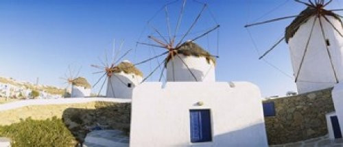 Posterazzi Traditional windmill in a village Mykonos Greece Poster Print, (15 x 6)