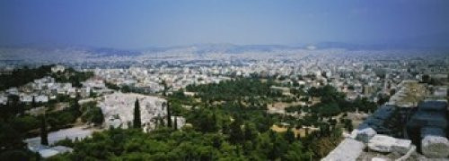 Posterazzi High angle view of a city Acropolis Athens Greece Poster Print, (18 x 7)