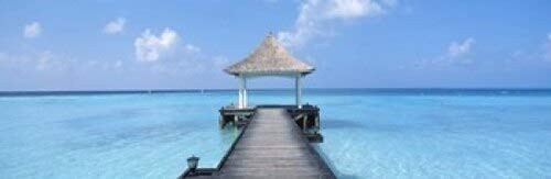 Posterazzi Beach & Pier The Maldives Poster Print, (18 x 6)