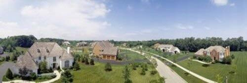 Posterazzi High angle view of houses on a field Poster Print, (18 x 6)