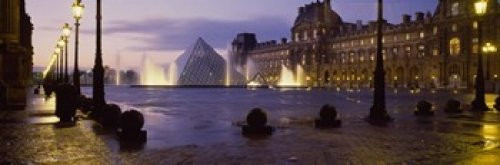 Posterazzi Buildings lit up at night Louvre Museum Paris France Poster Print, (18 x 6) Posterazzi Buildings lit up at night Louvre Museum Paris France Poster Print, (18 x 6)