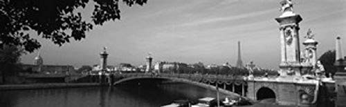 Posterazzi PPI23033L Bridge Across Eiffel Tower in The Background Pont Alexandre III Seine River Paris ILE-de France Poster Print, 36 x 12