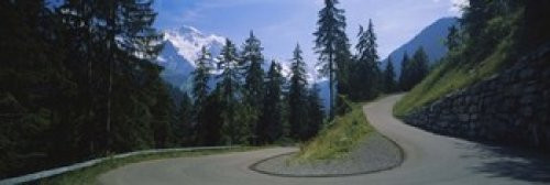 Posterazzi Empty road passing through mountains Bernese Oberland Switzerland Poster Print, (18 x 6) Posterazzi Empty road passing through mountains Bernese Oberland Switzerland Poster Print, (18 x 6)