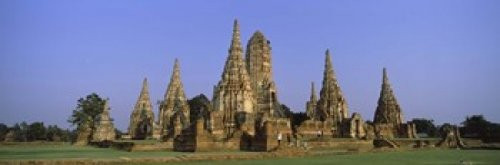 Posterazzi Temples in a field Wat Chaiwatthanaram Historical Park Ayutthaya Thailand Poster Print, (18 x 6)