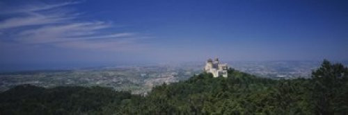 High angle view of a palace on top of hills Pena Palace Sintra Lisbon Portugal Poster Print (18 x 6)
