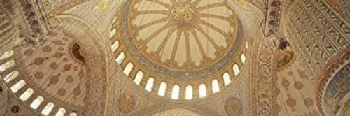 Interiors of a mosque Blue Mosque Istanbul Turkey Poster Print (18 x 6)