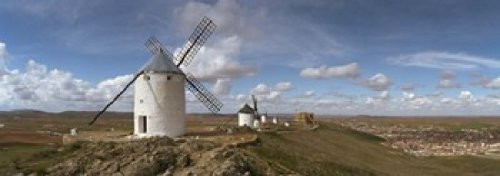 Posterazzi Traditional windmill on a hill Consuegra Castilla La Mancha Toledo province Spain Poster Print, (18 x 7)