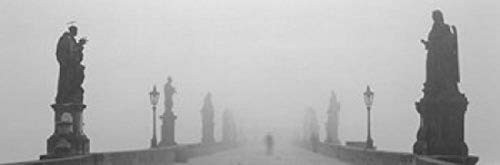 Posterazzi PPI131955S Statues and lampposts Charles Bridge Prague Czech Republic Poster Print, 18 x 6