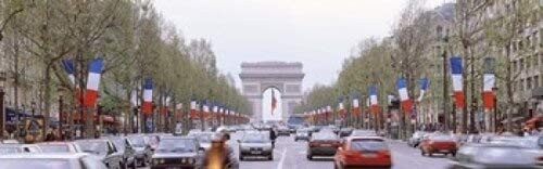 Posterazzi Traffic on a road Arc De Triomphe Champs Elysees Paris France Poster Print, (18 x 6) Posterazzi Traffic on a road Arc De Triomphe Champs Elysees Paris France Poster Print, (18 x 6)