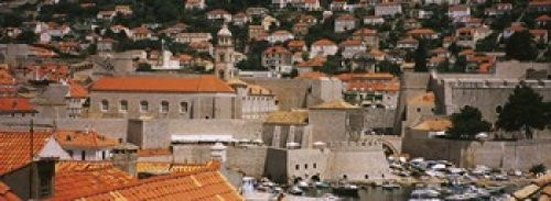 Posterazzi High angle view of a town Old port Dominican Monastery to the left Dubrovnik Croatia Poster Print, (18 x 7)