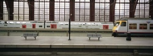 Posterazzi Trains at a railroad station platform Antwerp Belgium Poster Print, (18 x 7)