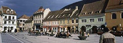 Posterazzi PPI132929S Buildings in a city Town Center Brasov Transylvania Romania Poster Print, 18 x 7