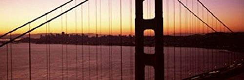 Posterazzi PPI120833S Suspension Sunrise Golden Gate Bridge Bay San Francisco California USA Poster Print, 18 x 6