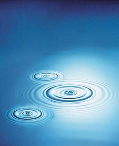 Three rings in blue water with bright light reflection Poster Print by Panoramic Images (20 x 24)