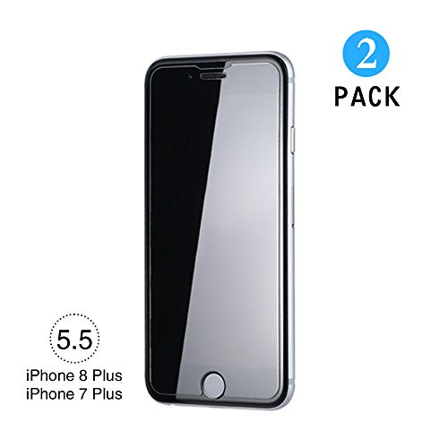 [2-Pack] iPhone 7 Plus/iPhone 8 Plus Screen Protector Glass(0.15mm), WEOFUN Ultra Clear Tempered Glass Screen Protector for iPhone 8 Plus / 7 Plus